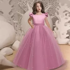 Vestido De Niña De Fiesta Mini-mi Modelo Serena Rosa Viejo