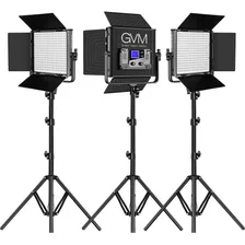 Gvm Rgb Led Studio 3-light Video Light Panel Kit 50rs3l