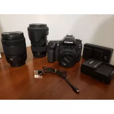 Canon Eos 80d + 2 Lentes Canon + 1 Lente Sigma + 3 Baterias