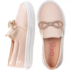 Tenis Menina Infantil Casual Slip-on Laço Tira Leve Macio