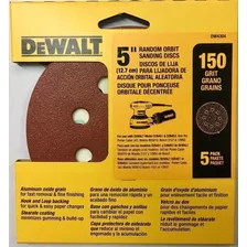 Set De 5 Lijas Dewalt Con Velcro Para Roto Orbital Grano 150