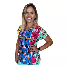 Blusa - Pijama Cirúrgico Estampado -scrub - Turma Do Mickey