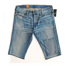 Bermudas Hollister Skinny Hombre Flex De Saldo Azul T 32