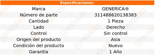 1- Espejo Derecho S/control Jeep Patriot 2007/2016 Genrica Foto 2