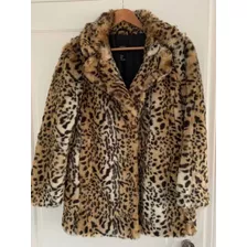 Tapado Simil Piel Animal Print Talle L Forever21