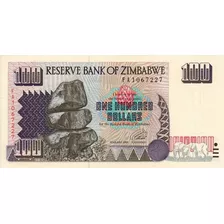 Zimbabue -100 Dólares De 1.995 - Fe 