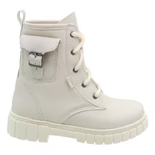 Bota Infantil Coturno Nilqi Isabella Cadarço Feminina