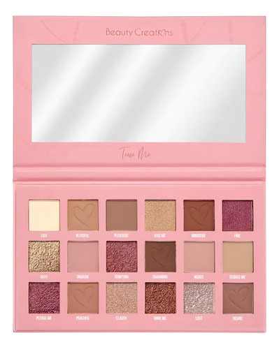 Beauty Creations - Tease Me, Paleta De 18 Sombras Color Rosa Variado