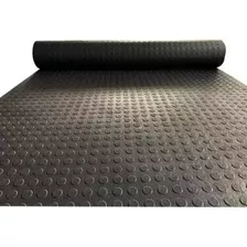 2m² - Piso Emborrachado Moeda Preto 3mm X Larg 1m X Comp 2m