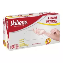 Luvas Descartáveis Vabene Cor Transparente Tamanho Gg De Vinil Com Pó X 100 Unidades 