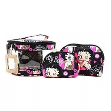 Betty Boop Bolsa De Maquillaje Conjunto De 3 Piezas