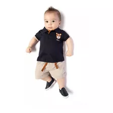 Roupa De Bebe Menino Conjunto Polo E Bermuda