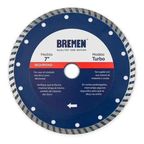Disco Diamantado Bremen Porcelanato Trf 180mm 7'' Trader Color Azul/plateado 6736 Azul/plata