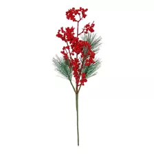 Vara Cerezas Rojas Decorativas Arbol Navidad 42cm Mylin 1pz