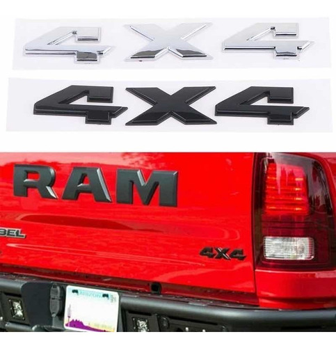 Emblema 4x4 3d Cromo Ram Tapa Batea Caja 2022 2020 2019 2018 Foto 4