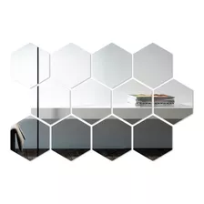 Espelho Acrílico Decorativo Hexagonal Colmeia 12 Un Sala Kit