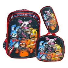 Mochila Escolar Five Nights At Freddy Lonchera Cartuchera 