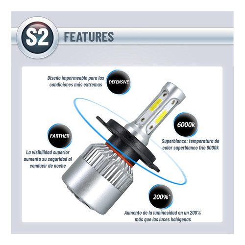 Kit De Faros Led For Ford 8000lm 78w For Luz Alta Y Baja Foto 6