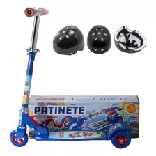 Patinete Dobrável Patrulha Justiça Ferro + Capacete Preto