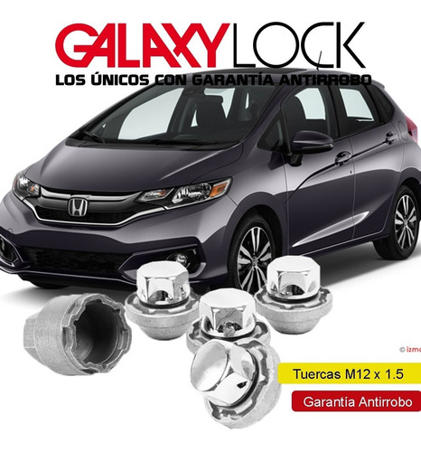 Tuercas De Seguridad 12 X 1.5 Honda Fit 2020 Galaxylock Foto 2