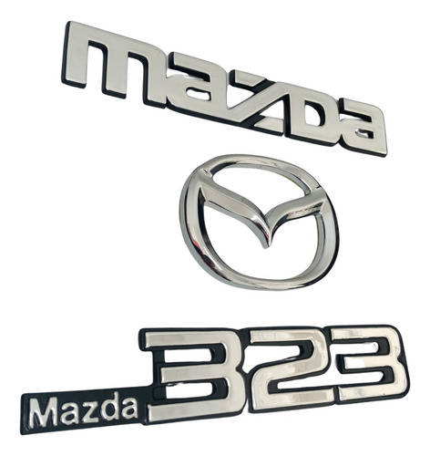 Emblemas Traseros Mazda 323 Autoadhesivo Cromados.  Foto 2