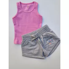 Conjunto Bebê Hering Kids Short E Blusa Rosa