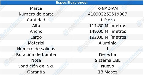 Bomba Agua K-nadian Stellar L4 2.0l 87 Foto 3