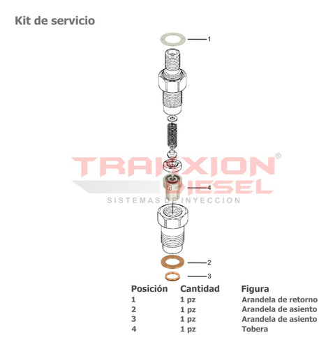 4 Kit Reparacin Seven De Inyector Diesel Para H100 Hyundai Foto 6