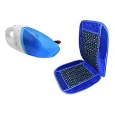 Respaldo Asiento Auto Acolchado Bolitas Azul Y Aspiradora