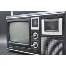 Antiguo Televisor Tv Radio Vintage Sharp Funcionando Deco
