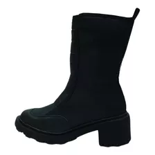 Bota Coturno Nylon Forrado Em Pelo Sola Tratorada Preta