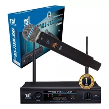 Microfone Tsi Sem Fio Pro Ms 115m Uhf 48 Canais Cor Preto