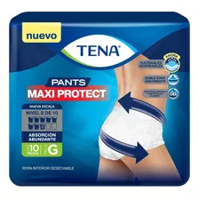 Ropa Interior Desechable Tena Pants Maxi Protect Talla G 10 Piezas