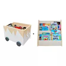 Baú Toy Box Organizador De Brinquedos +porta Livros Infantil
