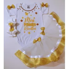 Conjunto De Ano Novo,para Bebe Meu Primeiro Ano Novo + Saia