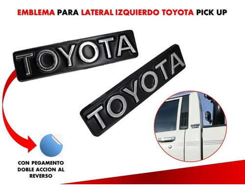 Emblema Lateral Placa Toyota Pick Up Lado Izquierdo Foto 2