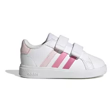 Tenis adidas Grand Court 2.0 Blanco Con Rosa Para Niña