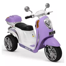 Motocicleta Para Niños Electrica De 6v Color Lila Kidzone 