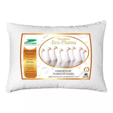 Travesseiro Conforto Eco-pluma Plumas De Ganso 50x70cm Cor Branco