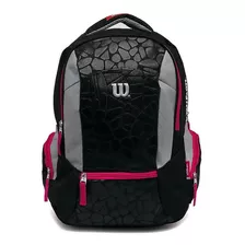 Mochila Deportiva Wilson Morral Casual Patrón Lineal Bolso Color Gris