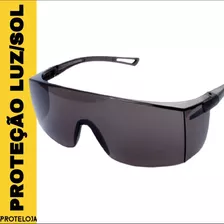 Oculos De Sol Proteção Segurança Fume Escuro Preto Epi