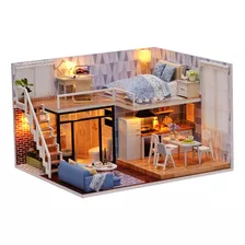 Diy Miniatura Loft Casa De Muñecas Kit Realista Mini 3d De