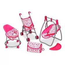 Kit Muñeca Dreams Anny 4 Accesorios Andador Coche Columpio