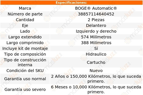 Set 2 Amortiguadores Del Boge Mustang Rwd V6 3.8l 83 Al 84 Foto 2