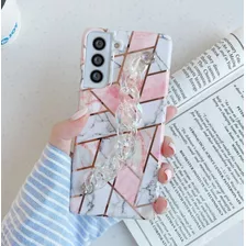 Funda Samsung Mármol C/ Sujetador Piedras Preciosas + Mica