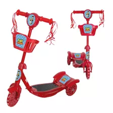 Patinete Radical Vermelho Toy Story Cestinha Ajustavel Led