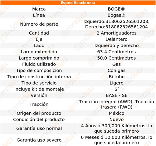 Kit 2 Amortiguadores Gas Del Charger V6 2.7l 06/10 Boge Foto 2