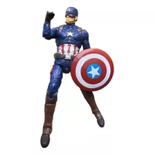 Boneco Capitão América Articulado Com Luz 15cm Lacrado Heroe