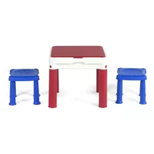 Conjunto Infantil Mesa E Bancos Constru Kids Keter