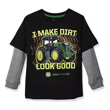 Camiseta John Deere Boys 2 For, Preta/cinza, 7-8 Anos, Eua